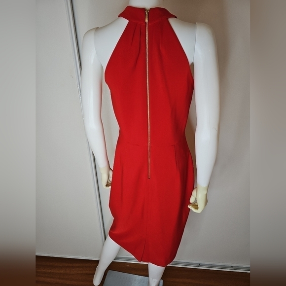 Women's Red Bodycon  Sleeveless Dress Knee Length Formal Cocktail Sz 8 - Picture 8 of 13